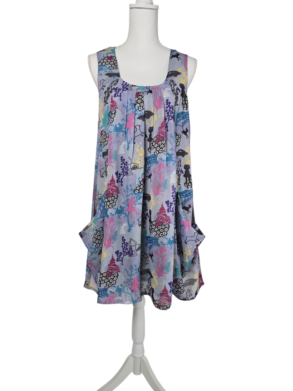Sweet Sinammon Eclectic Sleeveless Shift Tunic Dress 